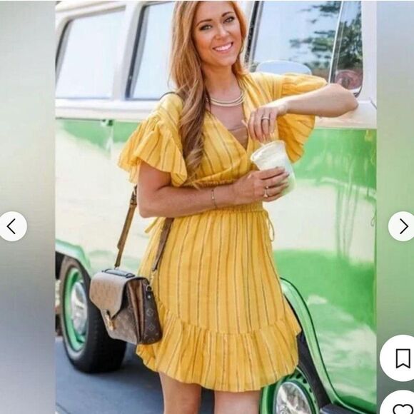 Saylor Adrianne ruffle sleeve mini dress - Picture 1 of 9